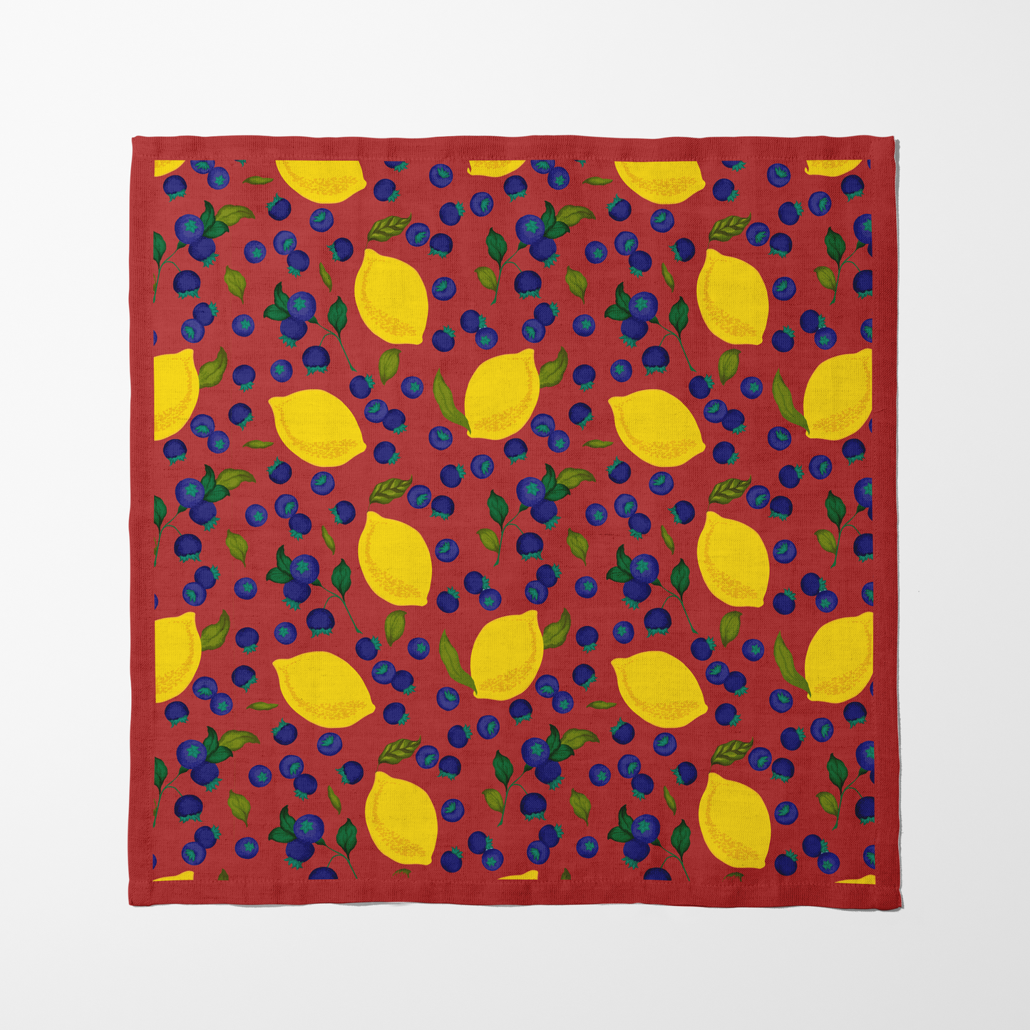 Spring Lemons Napkin in Red