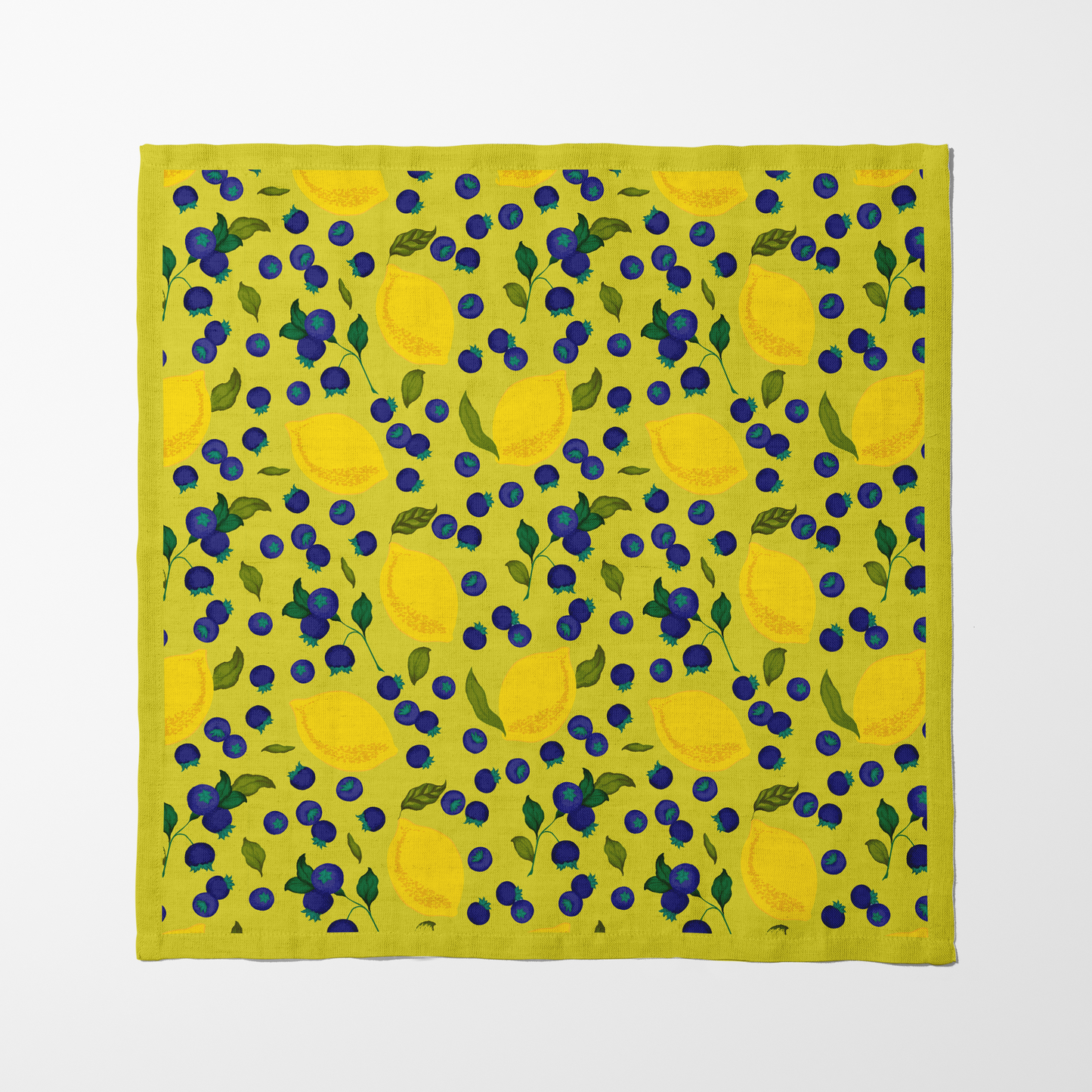 Spring Lemons Napkin in Yellow in Organic Cotton Voile