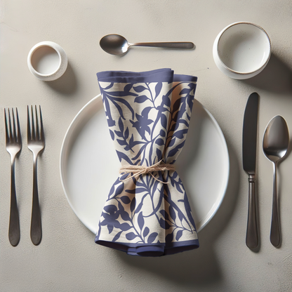 Figi Floral Napkin in Midnight