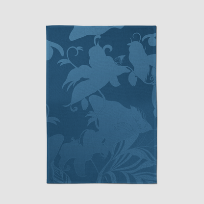 Tropical Paissage Tea Towel in Blue