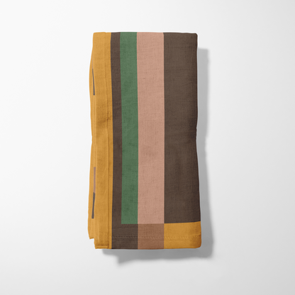 Candy Stripes Brown Napkin in Organic Cotton Voile