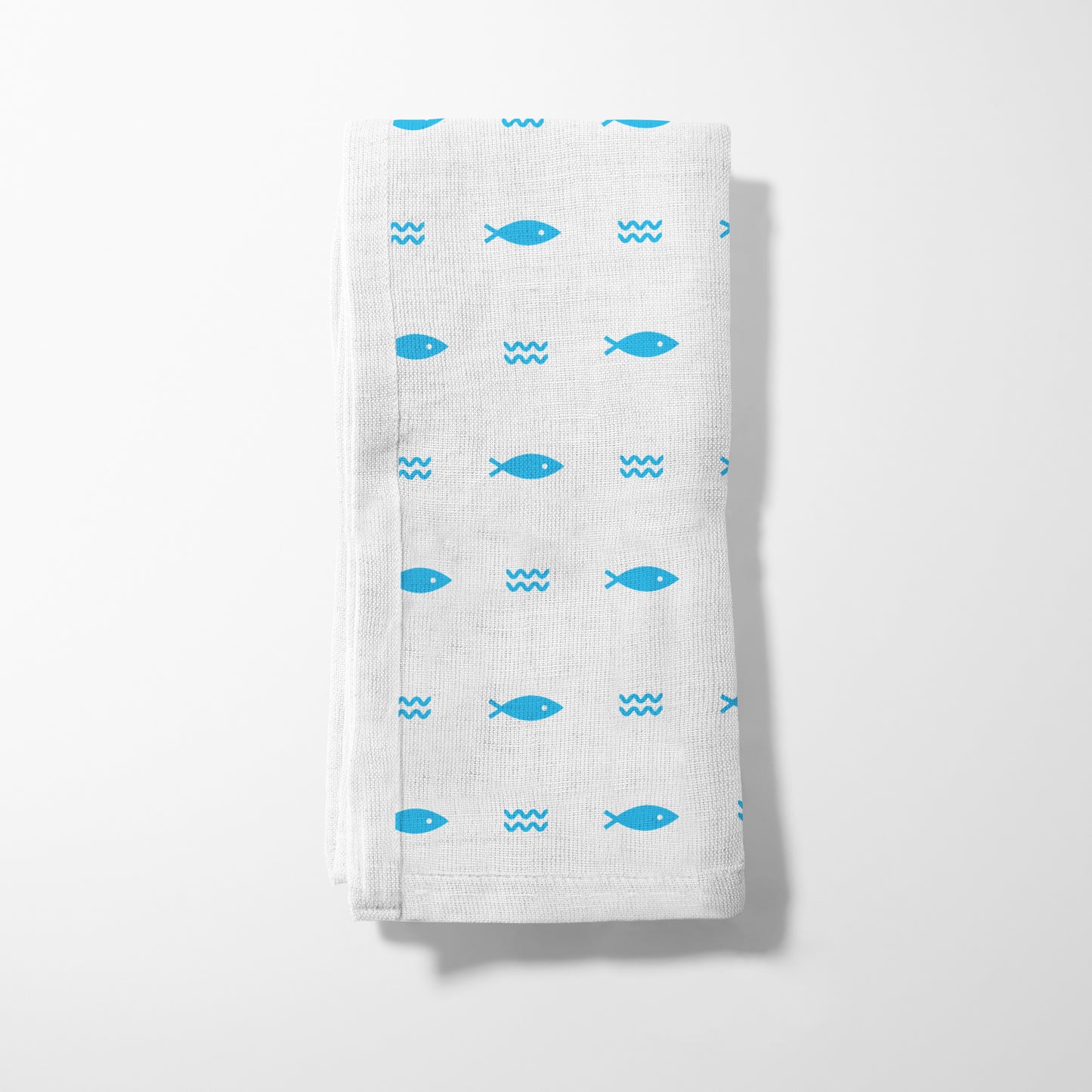 Fish and Waves Napkin in Blue