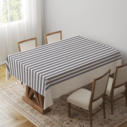 Retro Stripe Tablecloth - Mid Cotton Twill