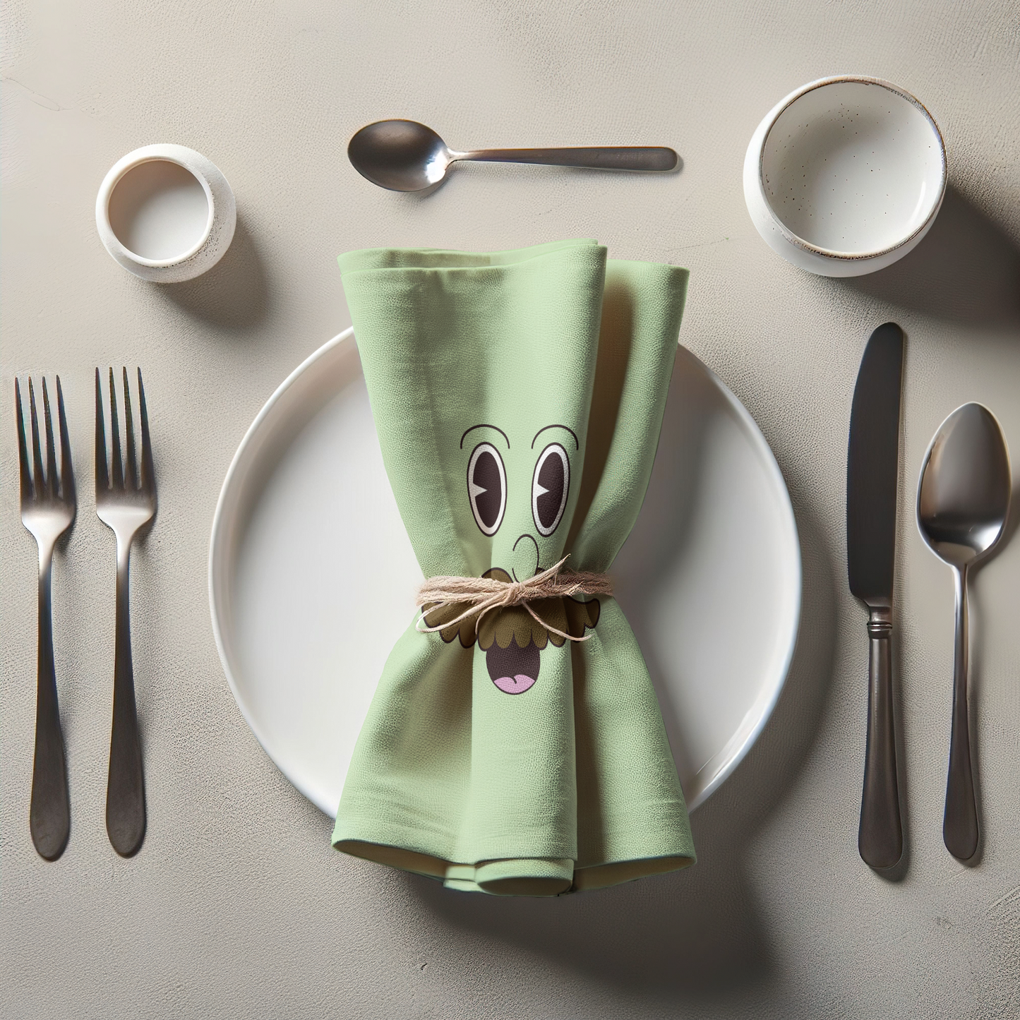 Mustache Napkin - Organic Cotton Voile