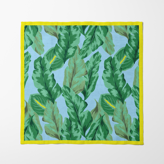 Sky Painted Palms Napkin in Lightweight Linen