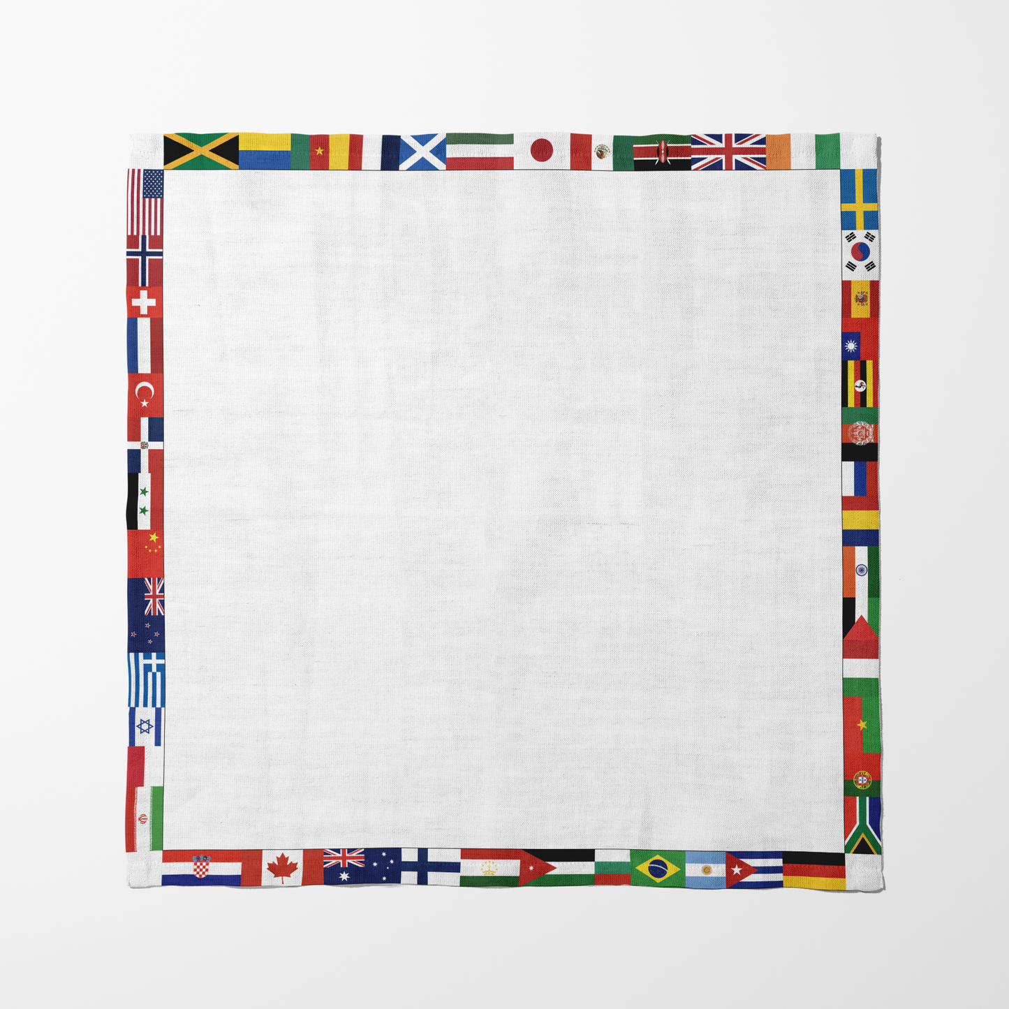 ONE Globe - Multi-nation Flag Border in Lightweight Linen