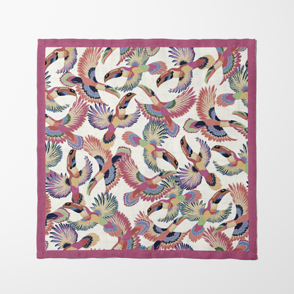 Soft Gliding Toucans Napkin in Pink in Organic Cotton Voile