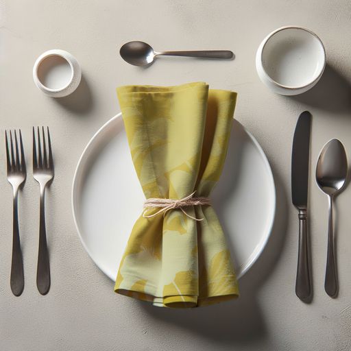 Tropical Paissage Napkin in Bright Yellow in Lightweight Linen