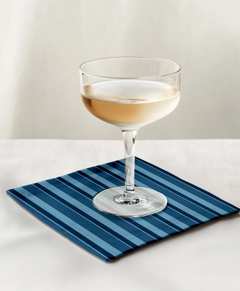 Candy Stripes Cocktail Napkin in Blue