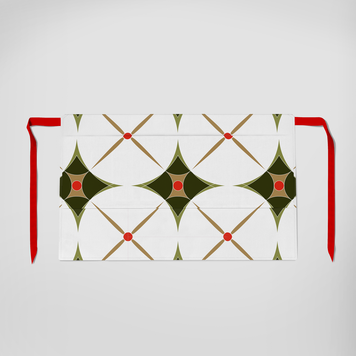 Holiday Abstract Half Apron in Green