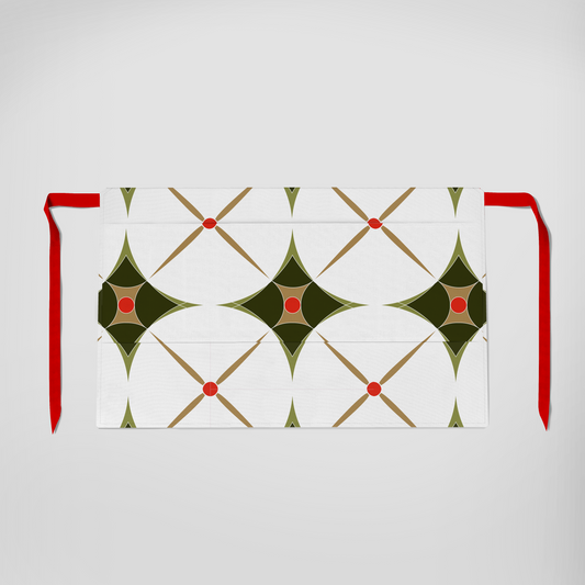 Holiday Abstract Half Apron in Green