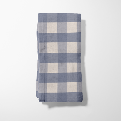 ONE Small Gingham Napkin - Boat in Lightweight Linen