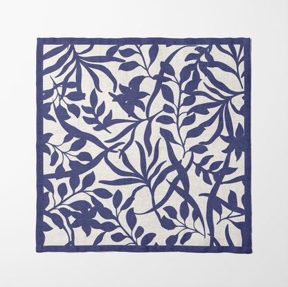 Custom Figi Floral Napkin in Midnight in Oxford Cotton - M&K 2025