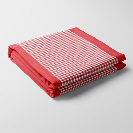 Gingham Tablecloth in Picnic Red - Lightweight Linen