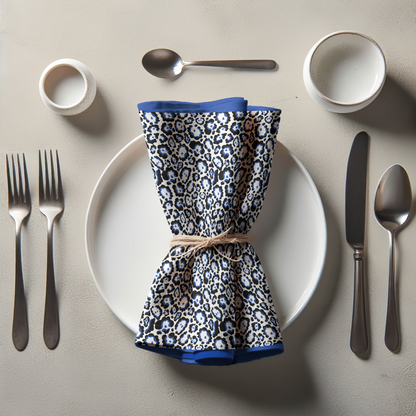 Animal Print Napkin in Organic Cotton Voile