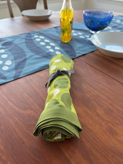 Branches + Dots Napkin — Lightweight Linen Green
