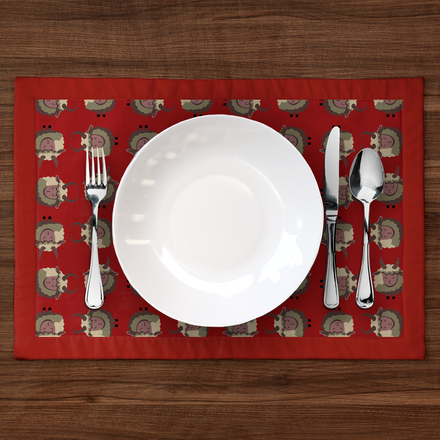 Krampus Placemat in Dark Red