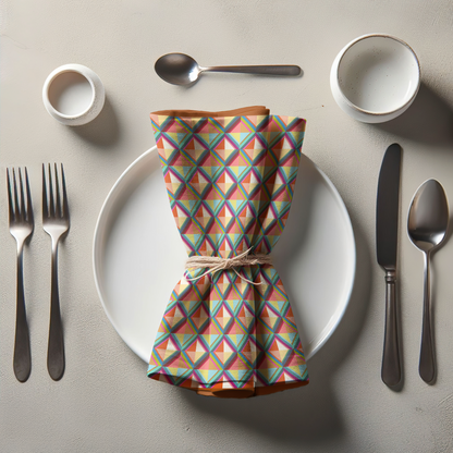 Geometric Colorful Tile Napkin