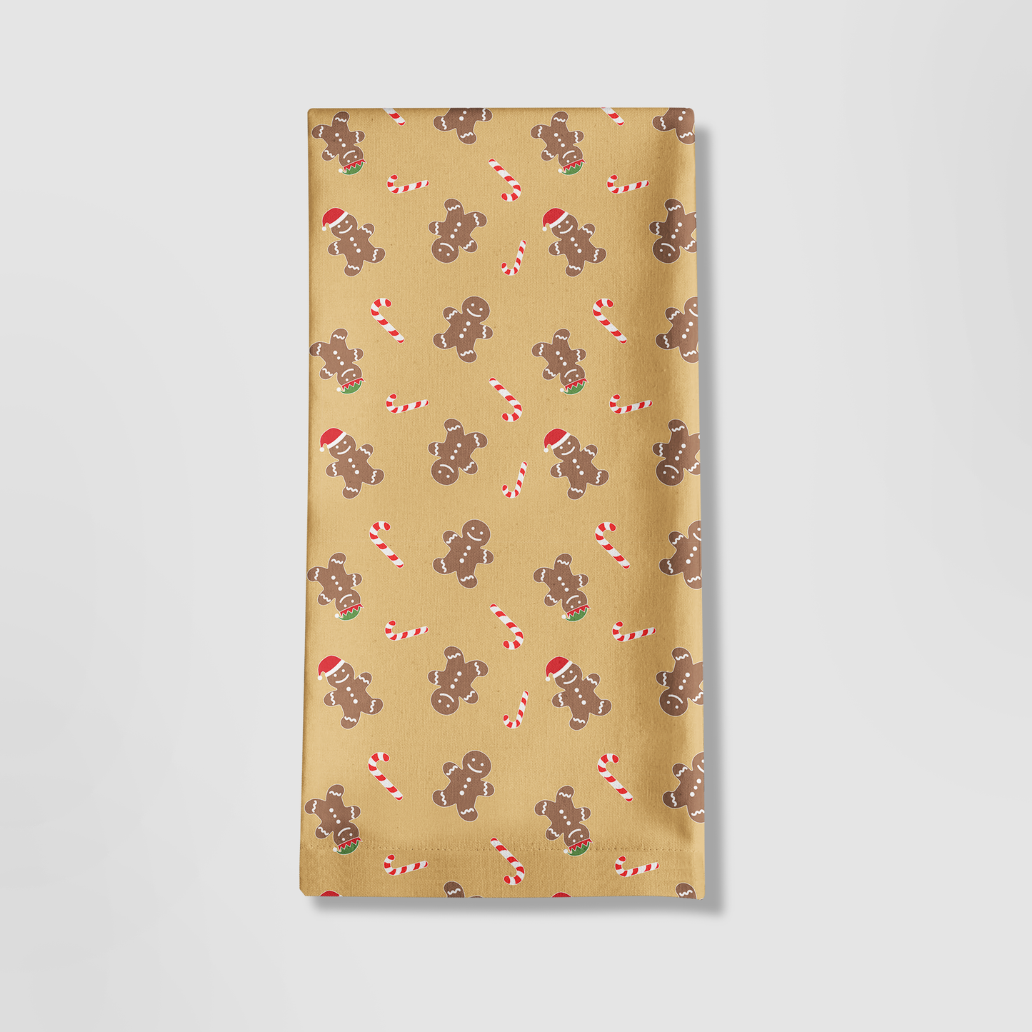 Gingerbread Dudes Tea Towel in Gold