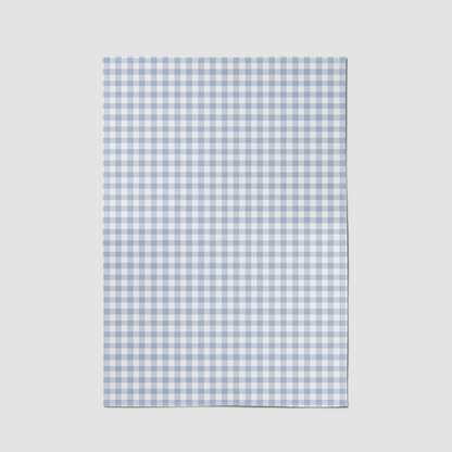 ONE Mini Gingham Tea Towel in Pastel Blue - Mid Cotton Twill