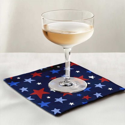 Star Spangled Banner Cocktail Napkin in Organic Cotton Voile