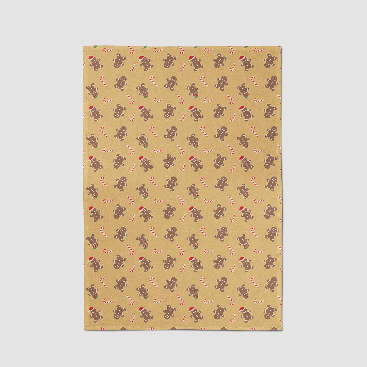 Gingerbread Dudes Tea Towel in Gold