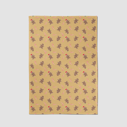 Gingerbread Dudes Tea Towel in Gold