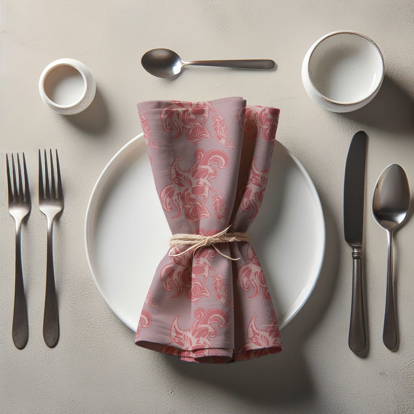 Paissage Nouveau Napkin in Pink in Lightweight Linen