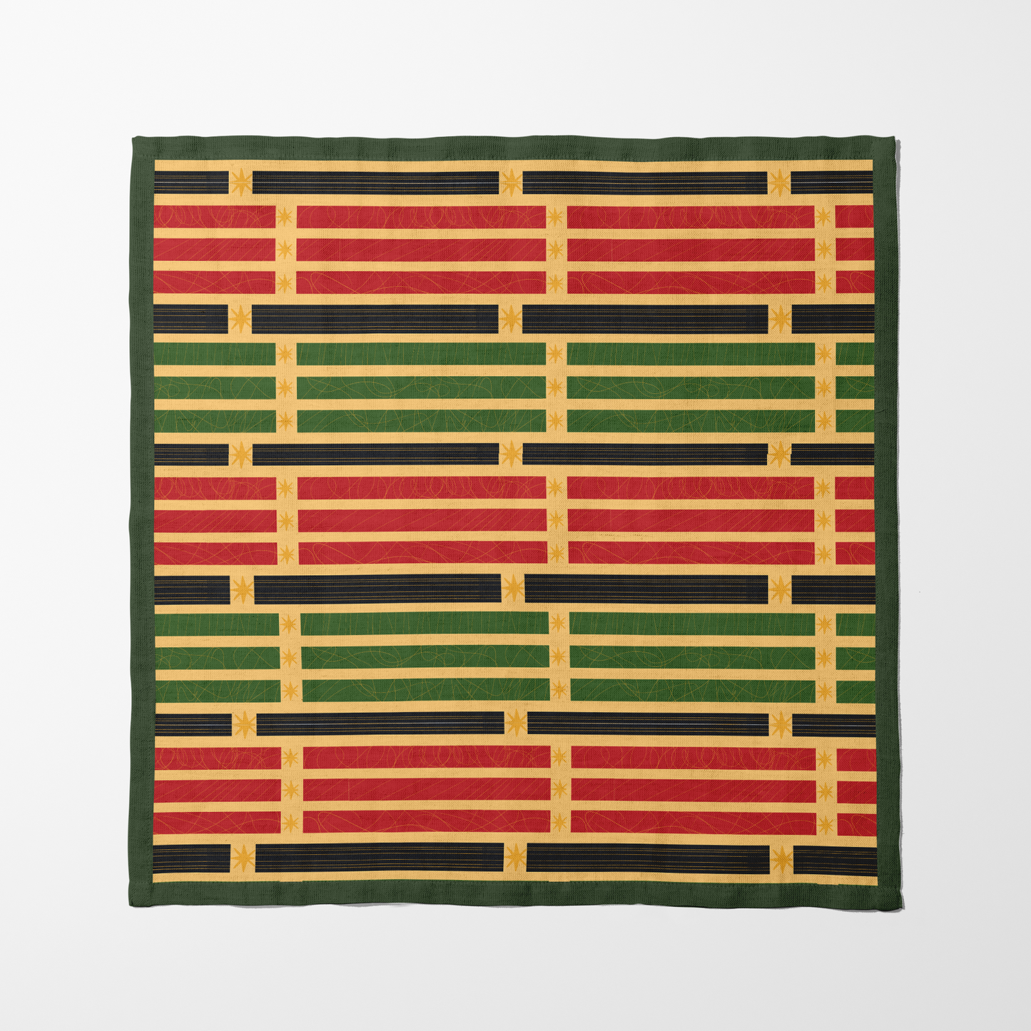 Kwanzaa Candles Napkin in Dark Green