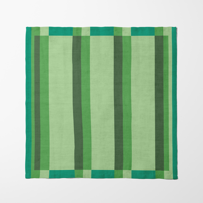 Candy Stripes Green Napkin in Organic Cotton Voile