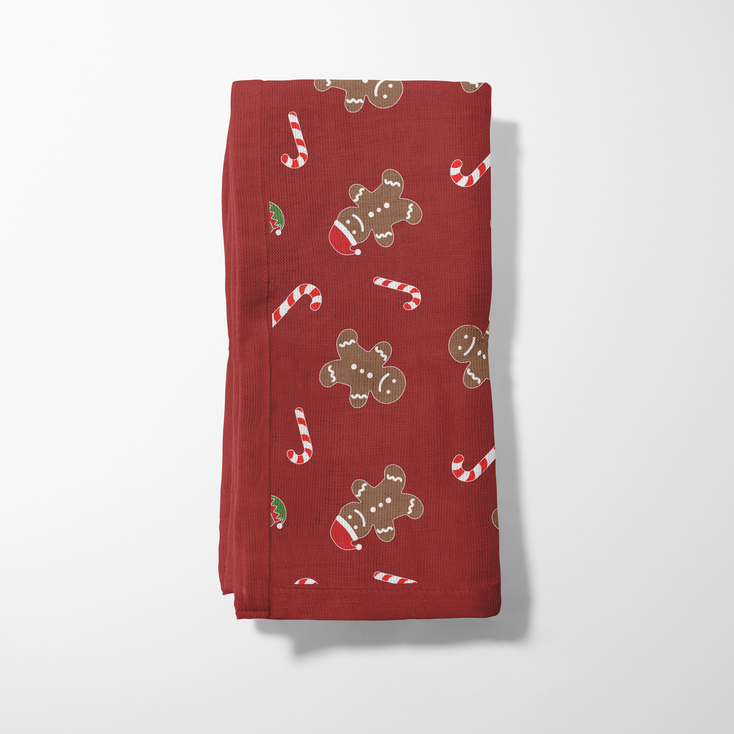 Gingerbread Dudes Napkin in Dark Red