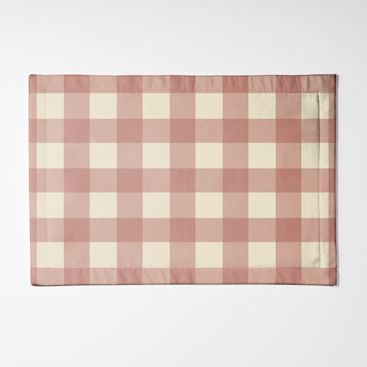ONE Large Gingham Placemat - Racer in Lightweight Linen