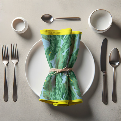 Sky Painted Palms Napkin in Lightweight Linen