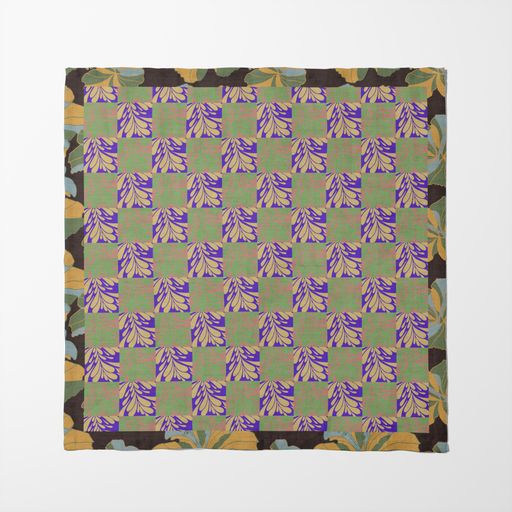 Drops Napkin in Green & Purple in Organic Cotton Voile