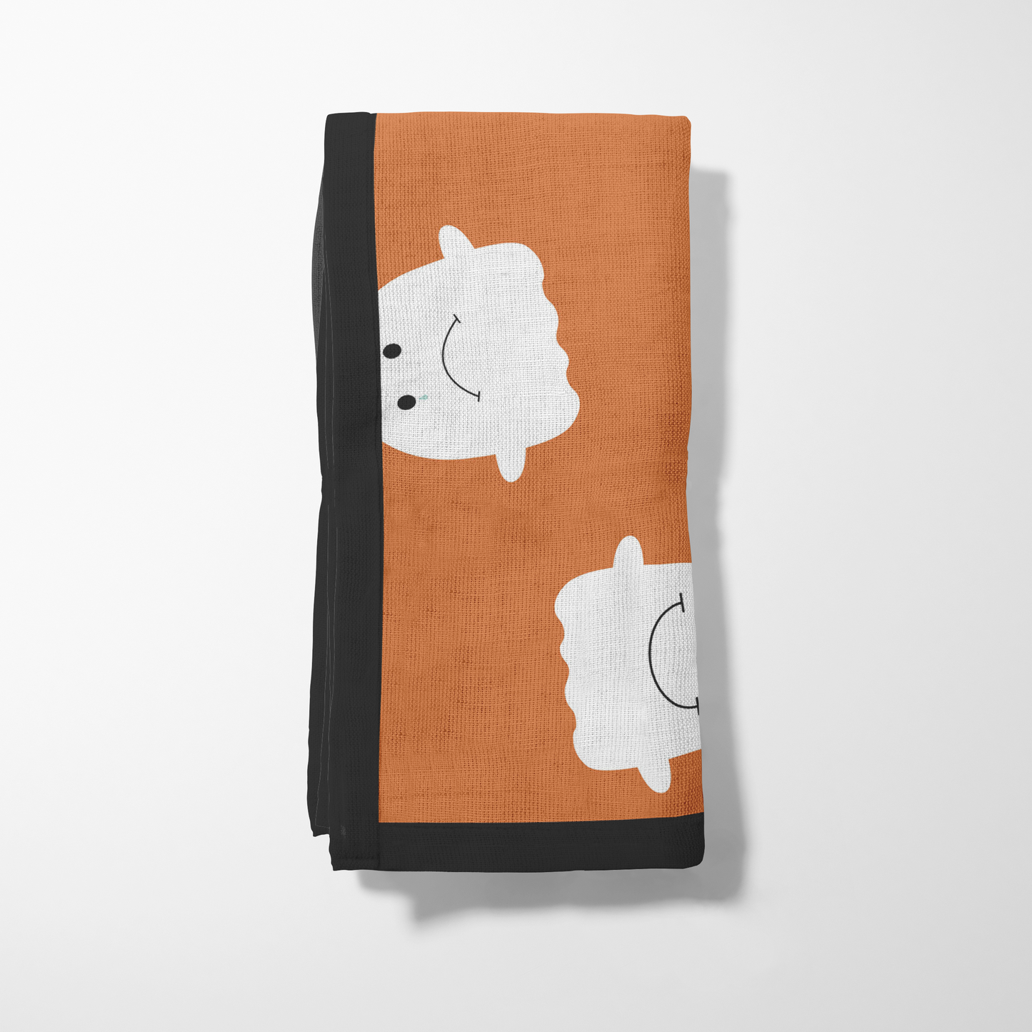 Friendly Ghosts in Pumpkin Napkin in Lightweight Linen