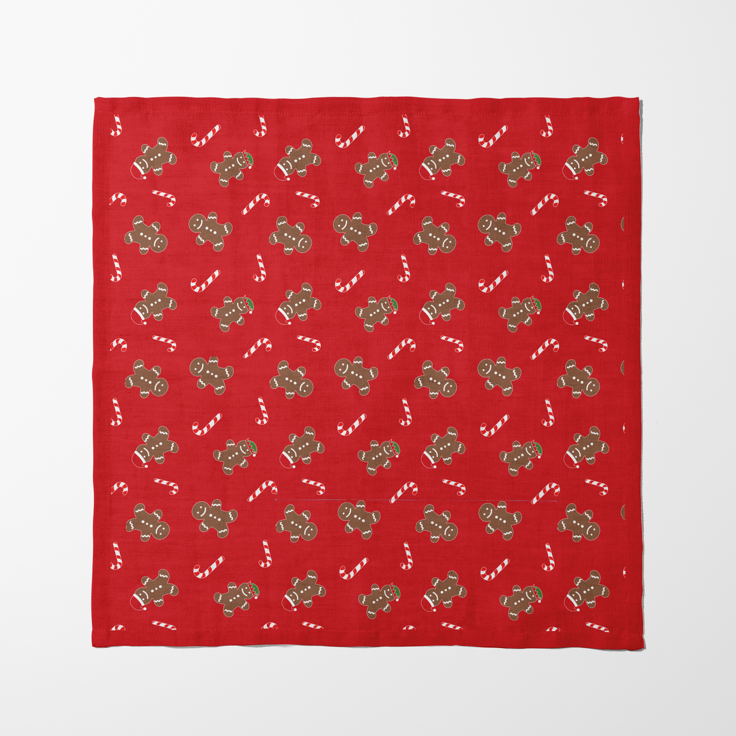 Gingerbread Dudes Napkin in Light Red