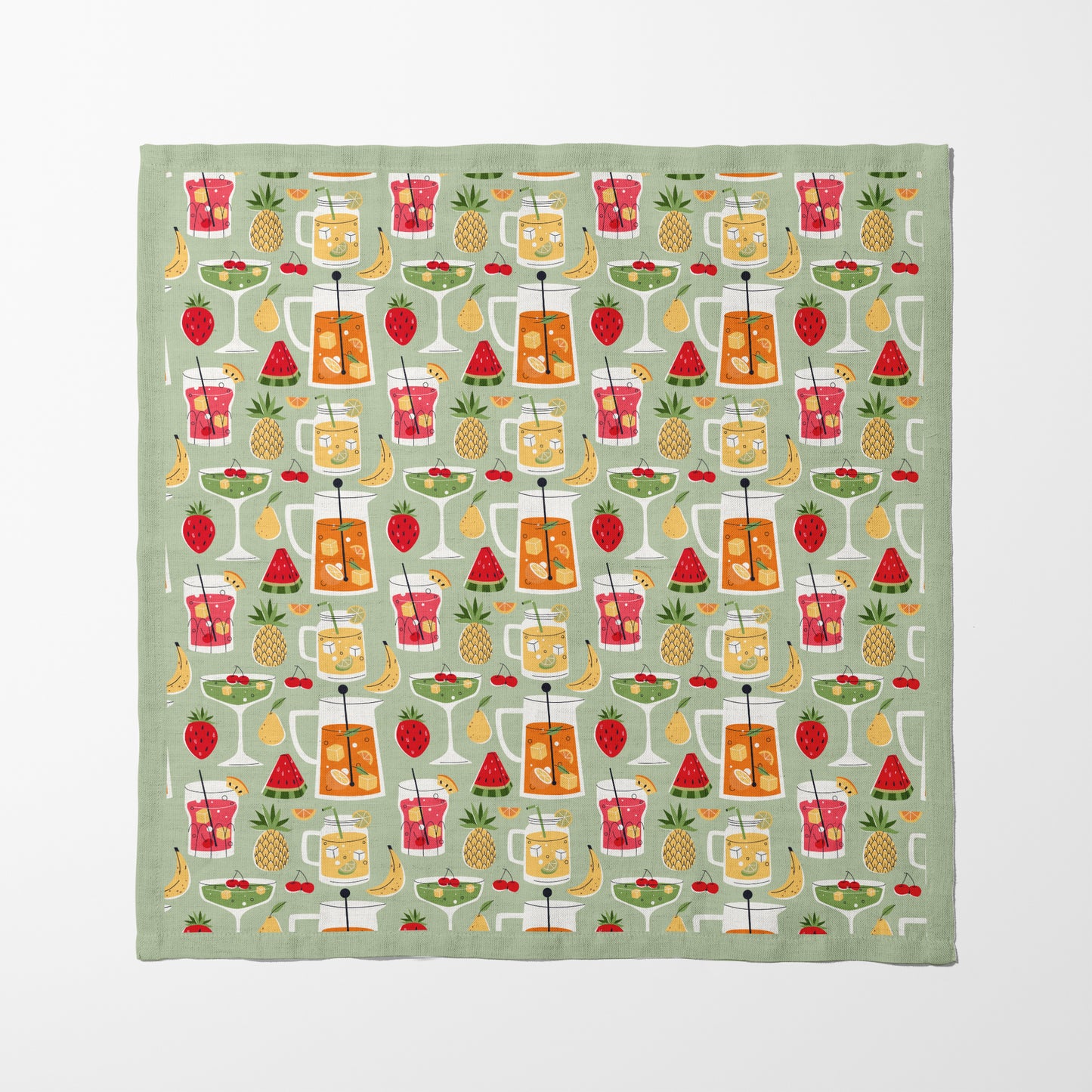 Summer Drinks Napkin in Green