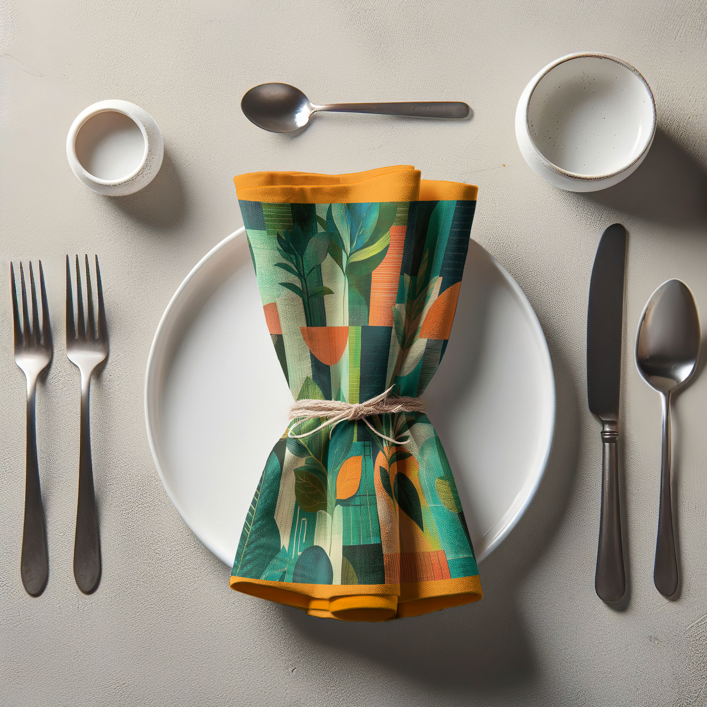 Green and Orange Plants Napkin