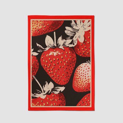 Studio Strawberry Tea Towel in Vivid Red