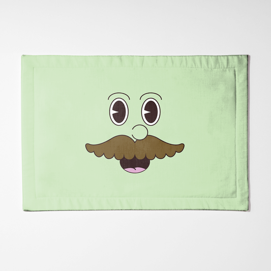Mustache Mint Placemat - Lightweight Linen