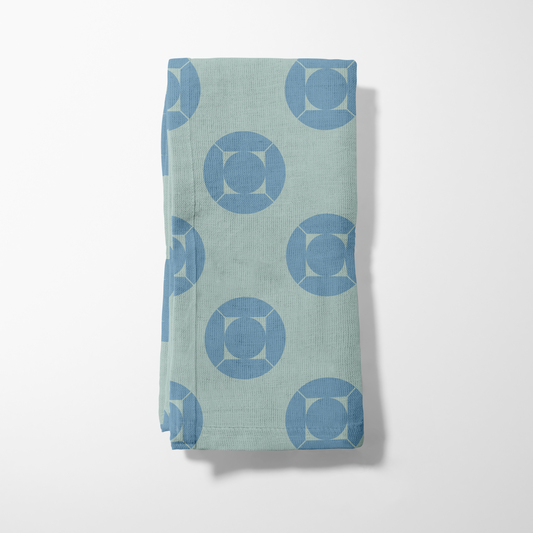 My Home is yours - Blue Aqua in Organic Cotton Voile