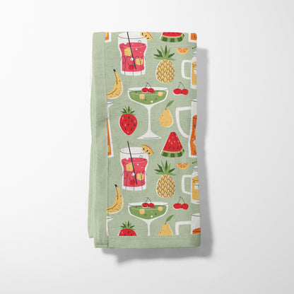 Summer Drinks Napkin in Green