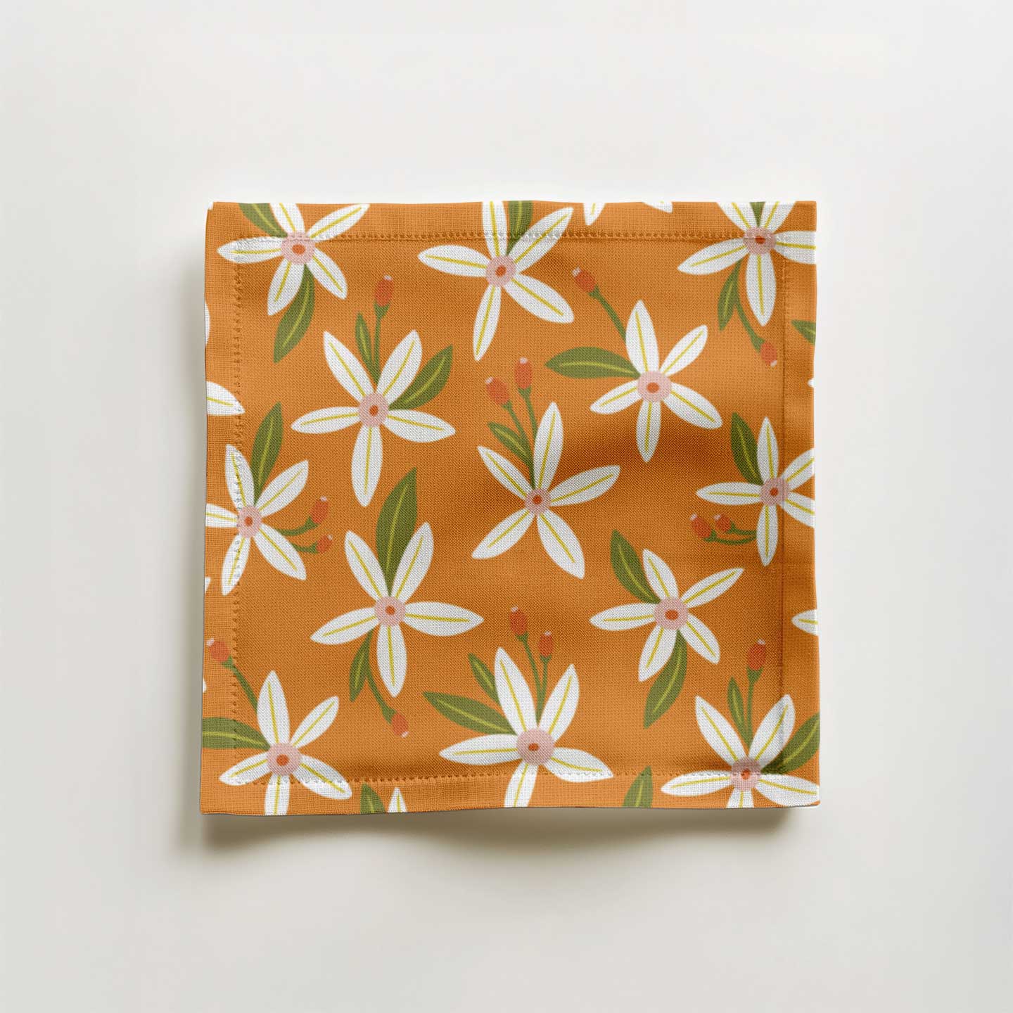 Orange Delight Cocktail Napkin in Lightweight Linen