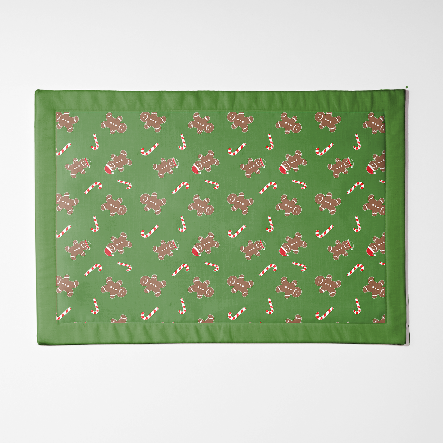 Gingerbread Dudes Placemat in Light Green