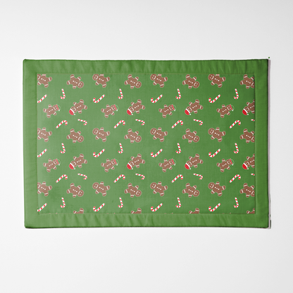 Gingerbread Dudes Placemat in Light Green