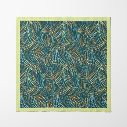 Emerald Geo Retro Napkin in Organic Cotton Voile