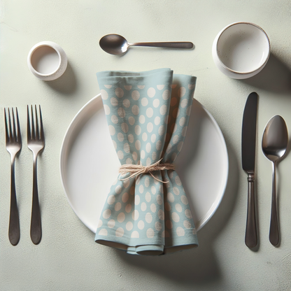 Drifting Dots Napkin in Light Blue