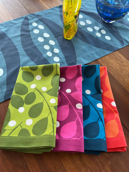 Branches + Dots Napkin —  Lightweight Linen Orange