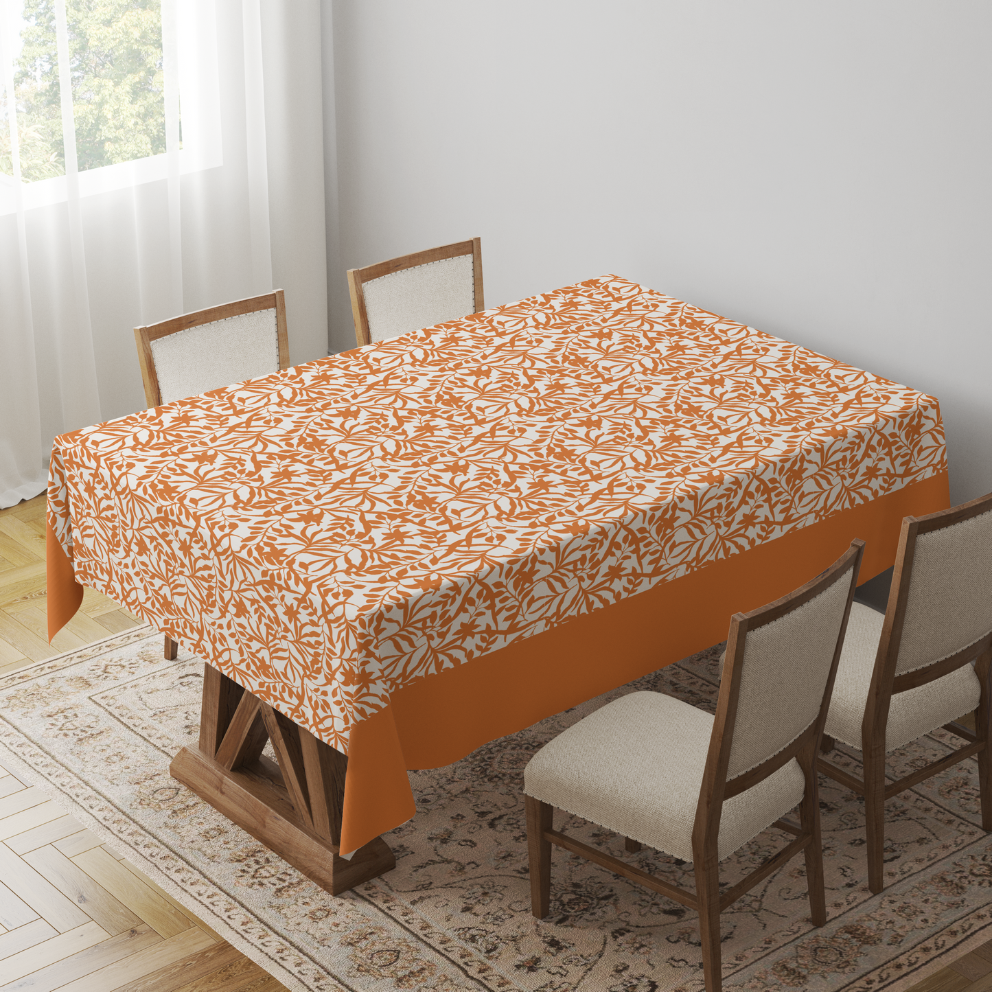 Figi Floral Tablecloth in Orange