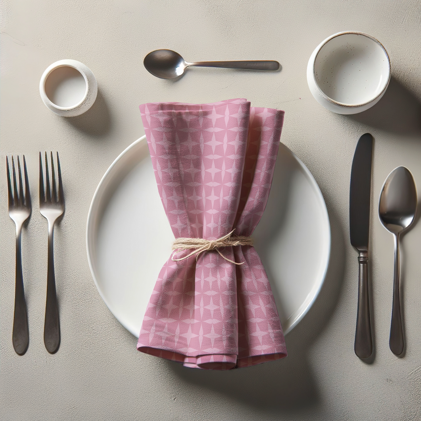 Sit for a Bit Napkin - Pink in Lightweight Linen